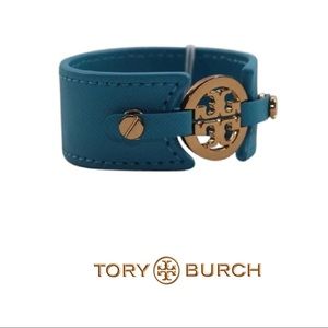 Tory Burch Leather Mono Cuff.